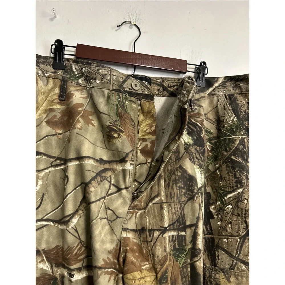 Realtree Men's 44 X 32 Cargo Hunting Pants Tie Hem 6 Pocket Cotton Blend Outdoor